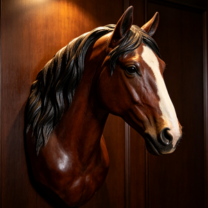 Tête de cheval en fibre de verre avec poils, statue grandeur nature, sculpture <span class=keywords><strong>murale</strong></span>, <span class=keywords><strong>animal</strong></span> - Product Image 4