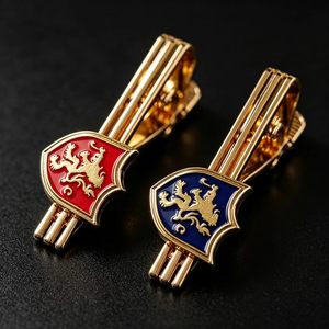 Fermacravatta in Metallo Personalizzato con Logo FS, Scudo con Leone Dipinto, Accessorio per Abito <span class=keywords><strong>da</strong></span> Uomo, Regalo Souvenir Jiangsu - Product Image 6
