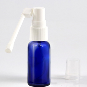 <b>Pink</b> Blue White 40ml Round Shape PET Plastic Liquid Oral Spray <b>Bottle</b> with Long Nozzle Dust Cap Personal Care Packaging 20/410 - Product Image 1