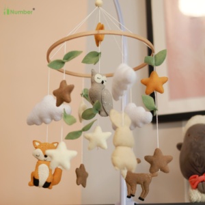 Móvil <span class=keywords><strong>de</strong></span> Fieltro <span class=keywords><strong>de</strong></span> Diseño Personalizado para Bebés <span class=keywords><strong>de</strong></span> 0 a 12 Meses, Adorable Búho, Ciervo, Conejo, Zorro, Decoración Colgante para la Habitación del Bebé - Product Image 2