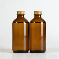 En stock – Bouteilles en verre Boston marron de 250 ml et 500 ml, vides, avec bouchon à vis, vente en gros pour sirops médicinaux et boissons énergisantes, forme personnalisable, logo sur mesure