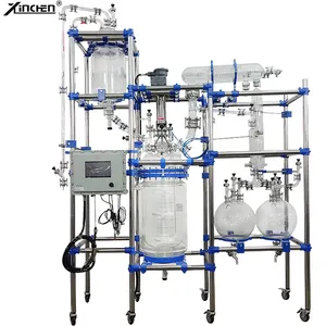 High Quality Jacketed Glass Reactor 20L for Sale 50 100 500 liter 30 100 l 10l 20l 30l 50l 100l 200l 400l