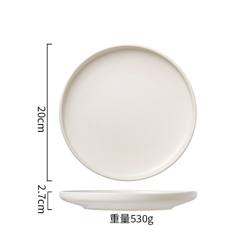 Assiette à pizza 8 pouces (beige)