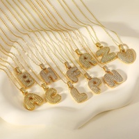 Dina 2024 vente chaude femmes ballon Alphabet lettre initiale collier à breloques plein diamant Zircon pierre bulle lettres bijoux