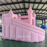 Château gonflable rose à bas prix avec toboggan et piscine à balles, château gonflable commercial pour mariage, moonwalk à vendre