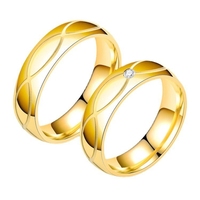 Parures de bagues pour hommes et femmes, vente en gros, populaires, plaquées or 18 carats, bagues de mode, bijoux de couple, bagues en diamant, cadeau