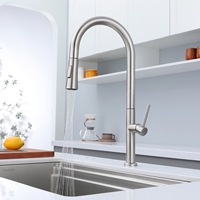 Robinet de cuisine Shepherd Crook à douchette extractible haute arche en acier inoxydable brossé en forme de U pour cuisine moderne - Fournisseur en gros