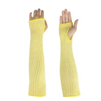 2022 лучшее качество желтые EN388 3 устойчивые к порезам для арамидных рукавов Длинные полосатые манжеты до локтя защита для безопасности работ