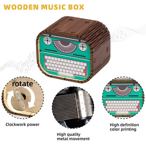 Carillon a manovella in legno retrò, regalo di inaugurazione casa, regalo di compleanno, regalo premuroso per la nuova casa per <span class=keywords><strong>amici</strong></span> e famiglia - Product Image 3