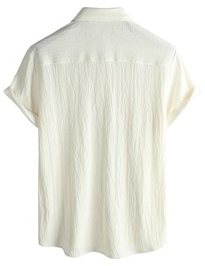 Camisas con cuello abotonado para hombre, 100% sarga de algodón, mezcla de tela transpirable, ropa de calle para eventos, costuras en contraste - Product Image 3