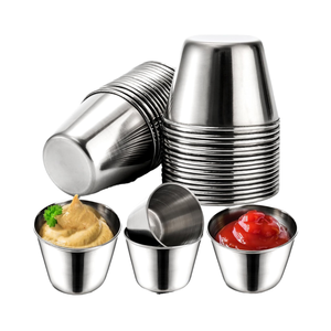 Bol/Tasse à Sauce en Acier Inoxydable 304 de 70 ml au Design Moderne, Réutilisable, Petit Bol/Tasse en Métal pour Condiments - Product Image 4