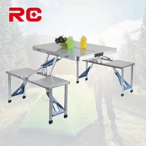 Cheap Picnic Camping Portable Suitcase Foldable Dining Table Set With Umbrella