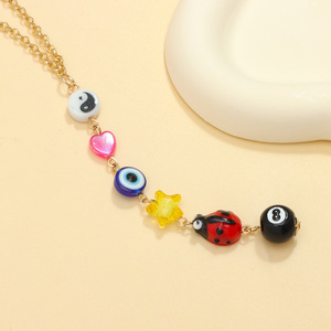 Colgante temático de insecto para espejo retrovisor de coche, de aleación de zinc, diseño de mariquita y ojo turco, accesorio de regalo - Product Image 3