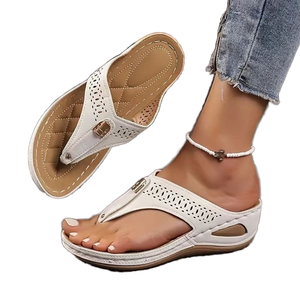 Sandali ortopedici con zeppa QF1 Summer Gladiator da donna, <span class=keywords><strong>ciabatte</strong></span> da casa, scarpe casual, taglie forti, piatte, per esterno - Product Image 1