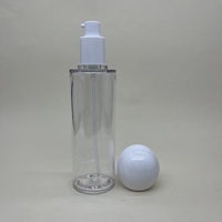 Flacon de fond de teint liquide à vente chaude de 50/120/150 ml avec bouchon sphérique, flacon d'essence cosmétique en PET, flacon de lotion en plastique à paroi épaisse