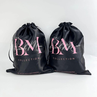 Sac Réutilisable en Satin à Cordon de Serrage pour Cheveux et Perruques de Voyage, Personnalisable