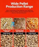 Machine à granulés de 2-8 mm réglable à haut rendement pour la production d'aliments pour animaux, granulateur de fourrage pour bétail, machine à granulés de coques de riz
