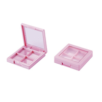 Boîte compacte carrée personnalisable vide en plastique pour fards à paupières et blush, fabriquée avec des matériaux recyclés pour l'emballage cosmétique