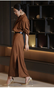 Robe d'été élégante et raffinée pour femme, style vintage français, coupe crayon, manches chauve-souris, taille cintrée, amincissante, haut <span class=keywords><strong>de</strong></span> gamme, pour affaires ou <span class=keywords><strong>maternité</strong></span> - Product Image 4