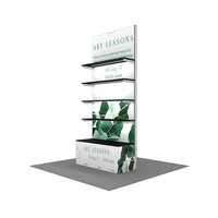 Présentoir d'exposition modulaire moderne en aluminium avec éclairage LED, 5 étagères autoportantes réglables pour stand de salon professionnel