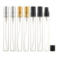 En stock, mini flacon de parfum en verre rond de 5 ml, 8 ml, 10 ml, transparent, avec bouchon, flacon de parfum en verre de voyage