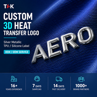 Étiquette de transfert thermique en silicone 3D sur mesure, vente en gros, écologique, haute élasticité, autocollant logo pour vêtements de sport