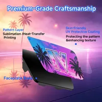 Cangkang Pengganti DIY Tropical Sunset Palm untuk Kontroler PS5 DualSense Edge, Pegangan Anti-selip dengan Tombol & Thumbstick untuk bermain game