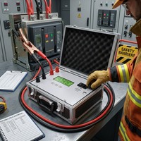 Testeur de résistance de boucle numérique, micro-ohmmètre 200A, résistance de contact, instrument de test portable pour disjoncteurs et appareillage de commutation