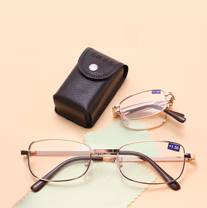 <strong>Floding</strong> Reading Glasses With case High Quality Metal Reading Glasses Men Women Blue Light Reading Eyewear in Stock - Product Image 1