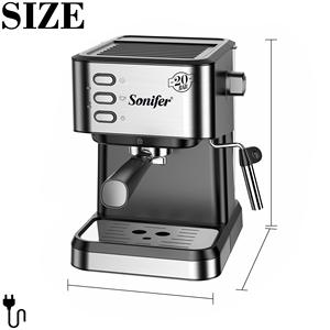 Cafetera Eléctrica Comercial de Vapor Sonifer SF-3574 para Uso Doméstico, 220V, Alta Calidad, 20 Bares, Tanque de Agua de 1.5L, Cafetera <span class=keywords><strong>Espresso</strong></span> - Product Image 2