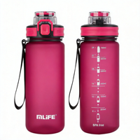 Bouteille d'eau de sport classique durable et réutilisable de 650 ml, sans BPA, en Tritan, avec couvercle, écologique et compatible lave-vaisselle, pour le sport et les activités de plein air