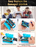 Honcam Kit reparasi Joystick 33 buah, 4 Pak tongkat Analog kiri kanan tongkat jempol untuk Nintendo Switch Joy Con