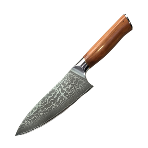 Cuchillo de chef de 6 pulgadas con mango de madera, cuchillo multiusos para cortar carne, verduras, frutas, para cocina casera y preparación de alimentos en restaurantes. - Product Image 1