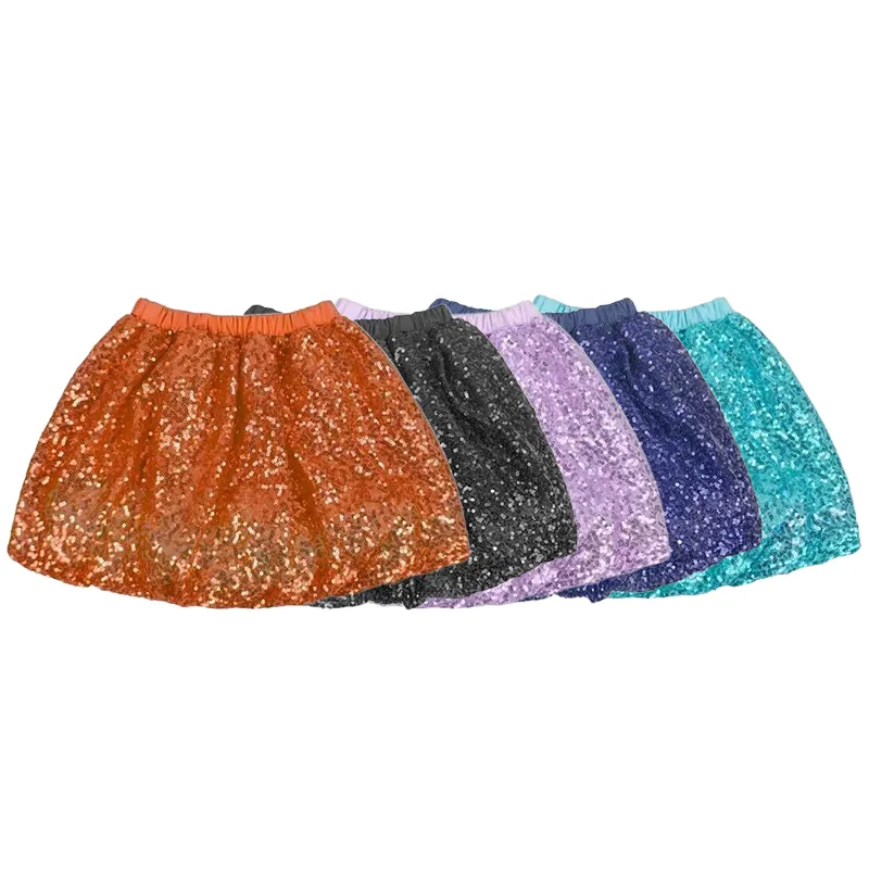 Roze Pailletten Glitter Pleater Korte Zomer School Rokken Voor Kinderen Meisjes Outfits Mini Tutu Rok