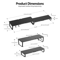 Support d'ordinateur portable et de moniteur pour bureau à domicile, support d'ordinateur réglable à double niveau pour rehausser le bureau, support de moniteur de studio