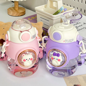 Cute Childrens Water <b>Cup</b> <b>Plastic</b> Large Capacity Bpa Free Back To School Summer Use - Product Image 2