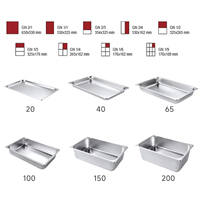 Bac Gastronorme Compact en Acier Inoxydable Style Européen 1/6 GN pour Buffet, Conteneur Alimentaire pour Restaurants, Traiteurs, Cantines et Cuisines