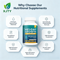 Capsules de Formule Naturelle pour l'Augmentation de la Taille, Complément Herbal, Vitamine D, Calcium, 60 Capsules pour Enfants et Adultes, Favorise la Santé Osseuse