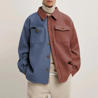 Manteaux amples imprimés abstraits pour hommes, mode automne, col rabattu, boutonné, veste Hipster pour hommes, Streetwear décontracté d'hiver, nouvelle collection