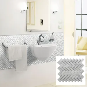 25x48 wholesale herringbone types white marble mosaic tile