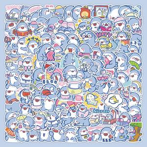 60 autocollants en vinyle originaux, sans contrefaçon, mignons et amusants, motif requin graffiti, imperméables et écologiques pour coques de téléphone portable - Product Image 1