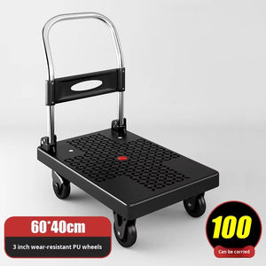 <span class=keywords><strong>Brouette</strong></span> pliable robuste à 4 roues avec cadre en fer solide, capacité <span class=keywords><strong>de</strong></span> 500 kg, idéale pour les déplacements et l'utilisation en intérieur - Product Image 4