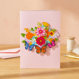 Meilleures ventes : Carte pop-up 3D fleurs et papillons, design personnalisé, faite à la main, découpée au laser, impression offset, décoration d'intérieur, la meilleure - Product Image 6