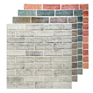 zelfklevende cover bricks Suppliers-Wandbekleding China Muur Papier Fabrikanten Groothandel Woondecoratie 70X77Cm Baksteen Ontwerp 3D Foam Muurstickers Voor kid Kamer