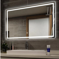 Miroir de salle de bain rond moderne à LED rétroéclairé avec capteur tactile pour la décoration des salles de bain de la maison, des hôtels et des espaces publics