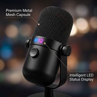 Microphone à condensateur USB professionnel M12 avec éclairage RGB, fonction de sourdine à une touche, micro de jeu pour streaming, podcast, enregistrement en studio