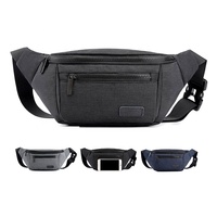 Sac banane imperméable en polyester pour homme avec fermeture éclair, pochette de ceinture rayée pour activités de plein air, course à pied et usage quotidien