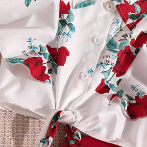 <span class=keywords><strong>Abbigliamento</strong></span> Estivo per Bambini 2025, Completo Due Pezzi all'Ingrosso con Camicia Senza Maniche e Pantaloni a Stampa Floreale per Ragazze Adolescenti - Product Image 5