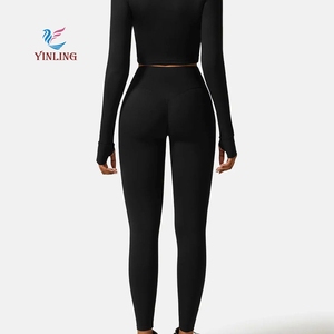 Mới Đến Nhanh Chóng Khô Đàn Hồi Củ<span class=keywords><strong>a</strong></span> Phụ Nữ Yoga Phòng Tập Thể Dục Tập Thể Dục Tập Thể Dục 2 Mảnh Thiết Lập Chất Liệu Tốt Thể Thao Chạy Yoga Thể Thao Thể Thao - Product Image 4