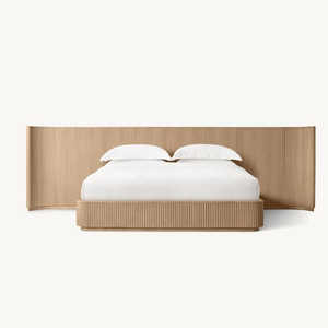 Op maat gemaakt modern <span class=keywords><strong>bed</strong></span> van massief hout 180*200cm Luxe gestoffeerd Scandinavisch eikenhouten kingsize <span class=keywords><strong>bed</strong></span> Elegant slaapkamermeubilair - Product Image 1